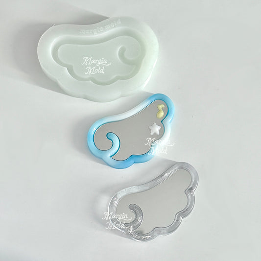k104 angel wing mirror mold, 3d printed, shiny