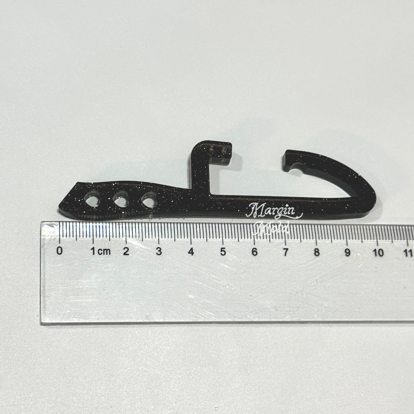 c017 carabiner mold knife with keyring holes, acrylic, shiny