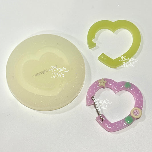 c019 carabiner mold heart, acrylic, shiny