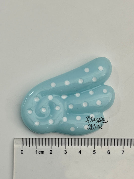 k207 dotted angel wing mold, 3d printed, shiny