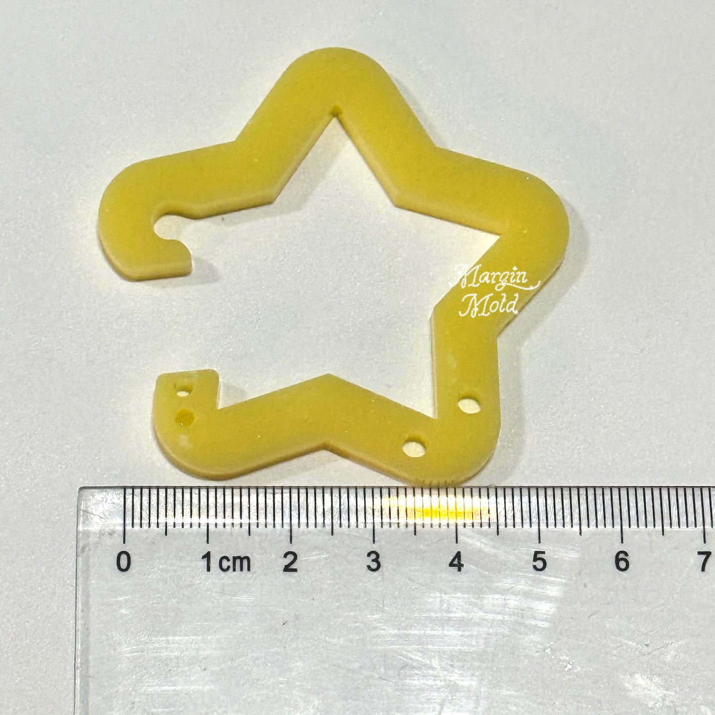 c022 carabiner mold star with keyring holes, acrylic, shiny