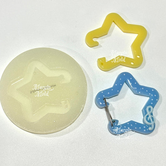 c021 carabiner mold star, acrylic, shiny