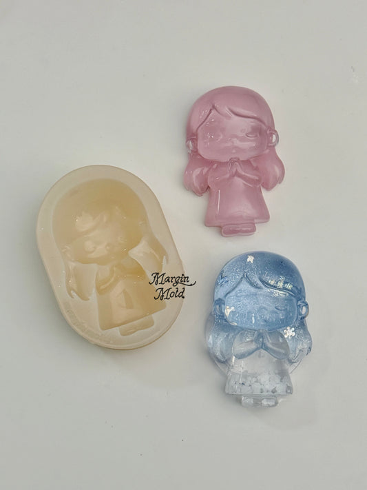 k203 angel baby girl mold, 3d printed, shiny