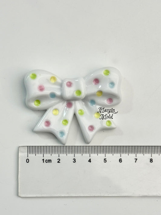 k206 dotted retro ribbon bow mold, 3d printed, shiny