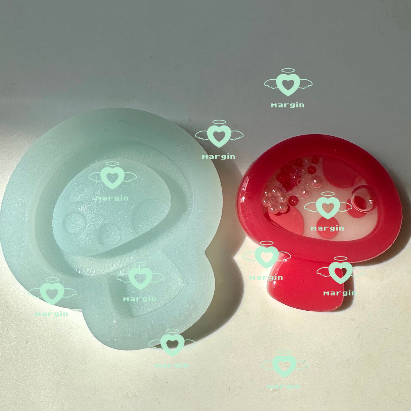 SK100 mushroom shaker mold A, backed, 3d print, matte