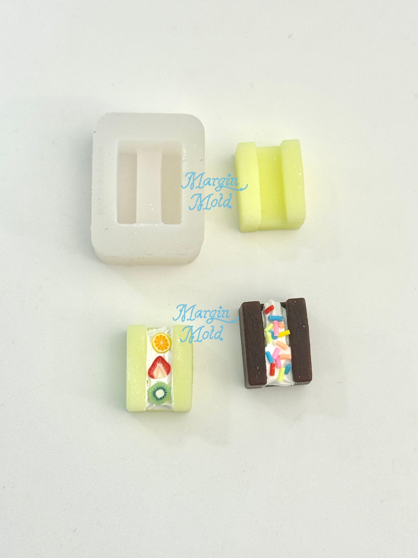 k218 k219 k220 k221 k222 mini crepe/swiss roll/sandwich/cake slice mold, 3d printed, matte