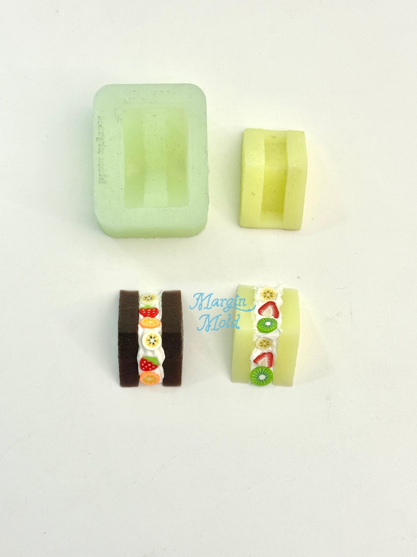 k218 k219 k220 k221 k222 mini crepe/swiss roll/sandwich/cake slice mold, 3d printed, matte