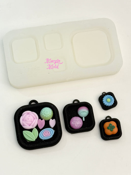 k223 Japanese wagashi tray mold, 3d printed, matte