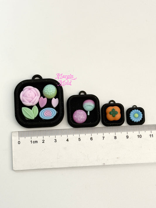 k223 Japanese wagashi tray mold, 3d printed, matte