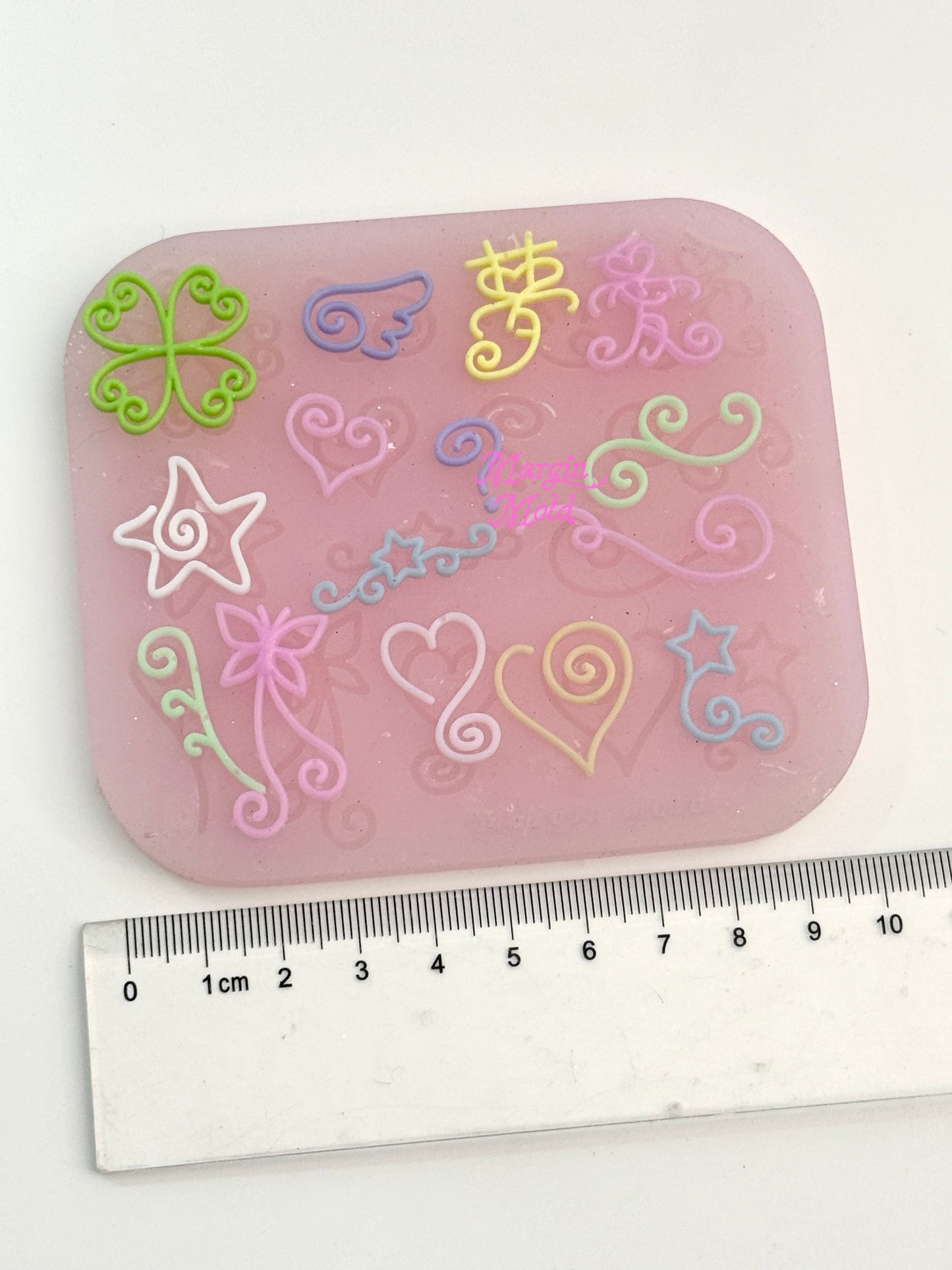 b163 bits molds curlique style bits mold, 3d print, matte