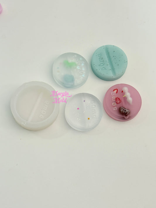 k224 round pill griptok mold, 3d printed, matte