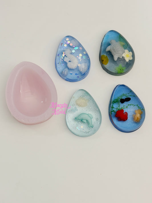 k233 waterdrop griptok mold, 3d printed, shiny