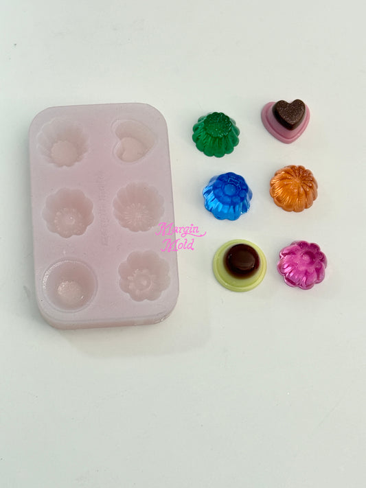 k252 mini jelly pudding set mold, 3d printed, shiny