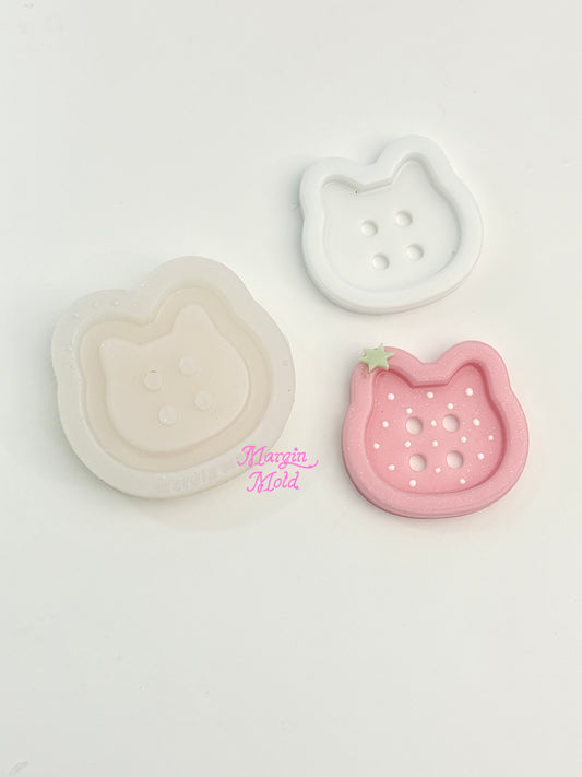 k237 cat shape button griptok mold, 3d printed, shiny