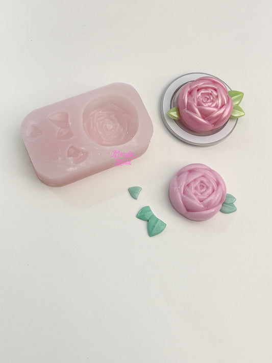 k243 retro rose griptok mold, 3d printed, shiny