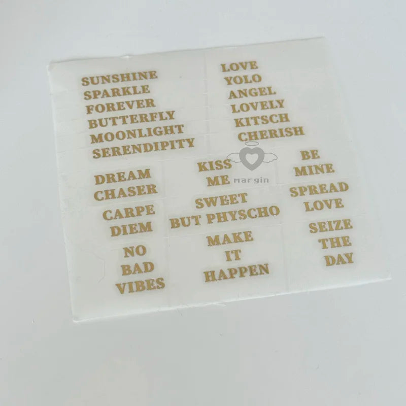 O04 O05 english words transfer sticker