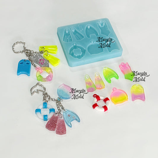 k127 swim club keyring mold, 3d printed, shiny