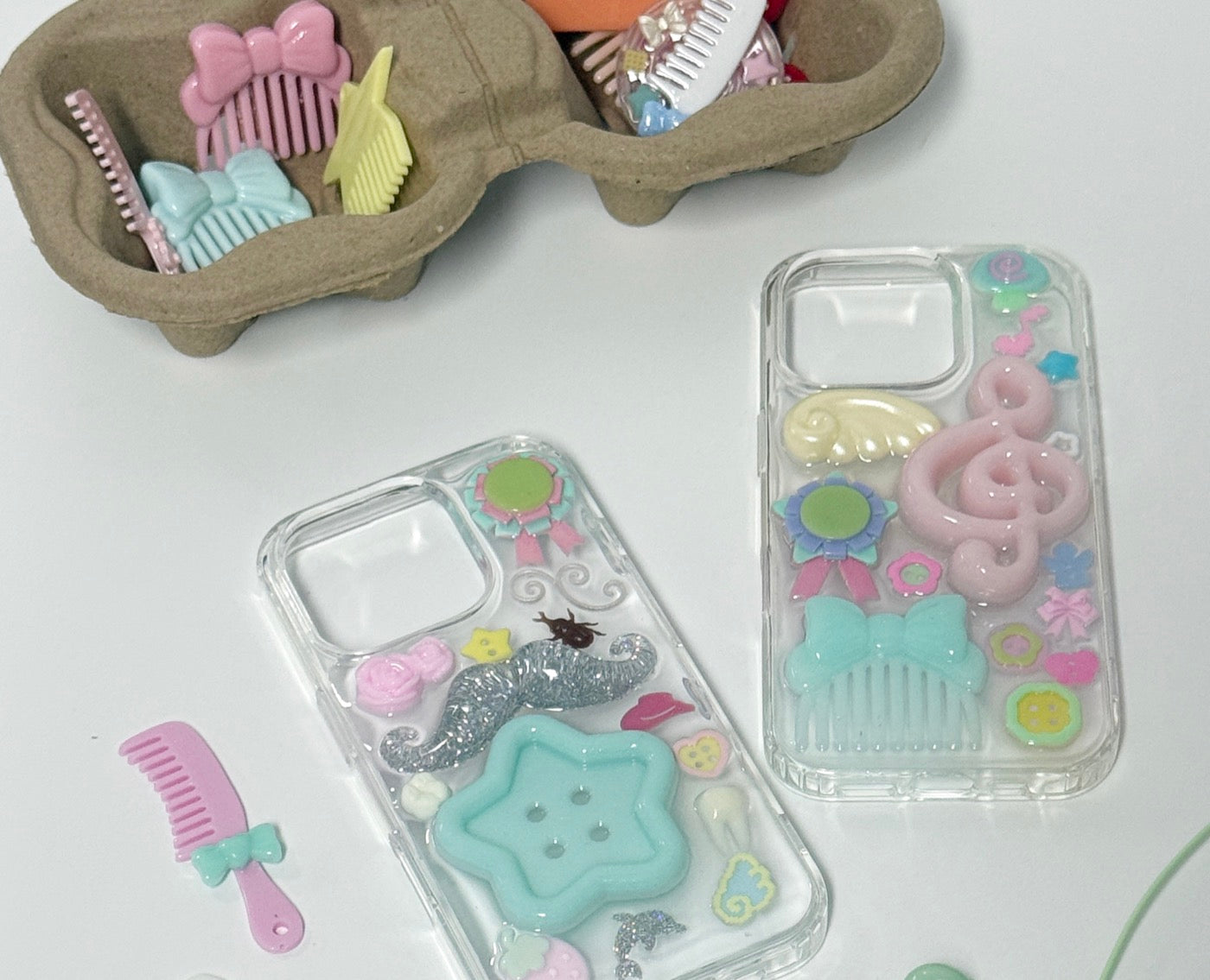 Pastel resin molds and finished resin pieces